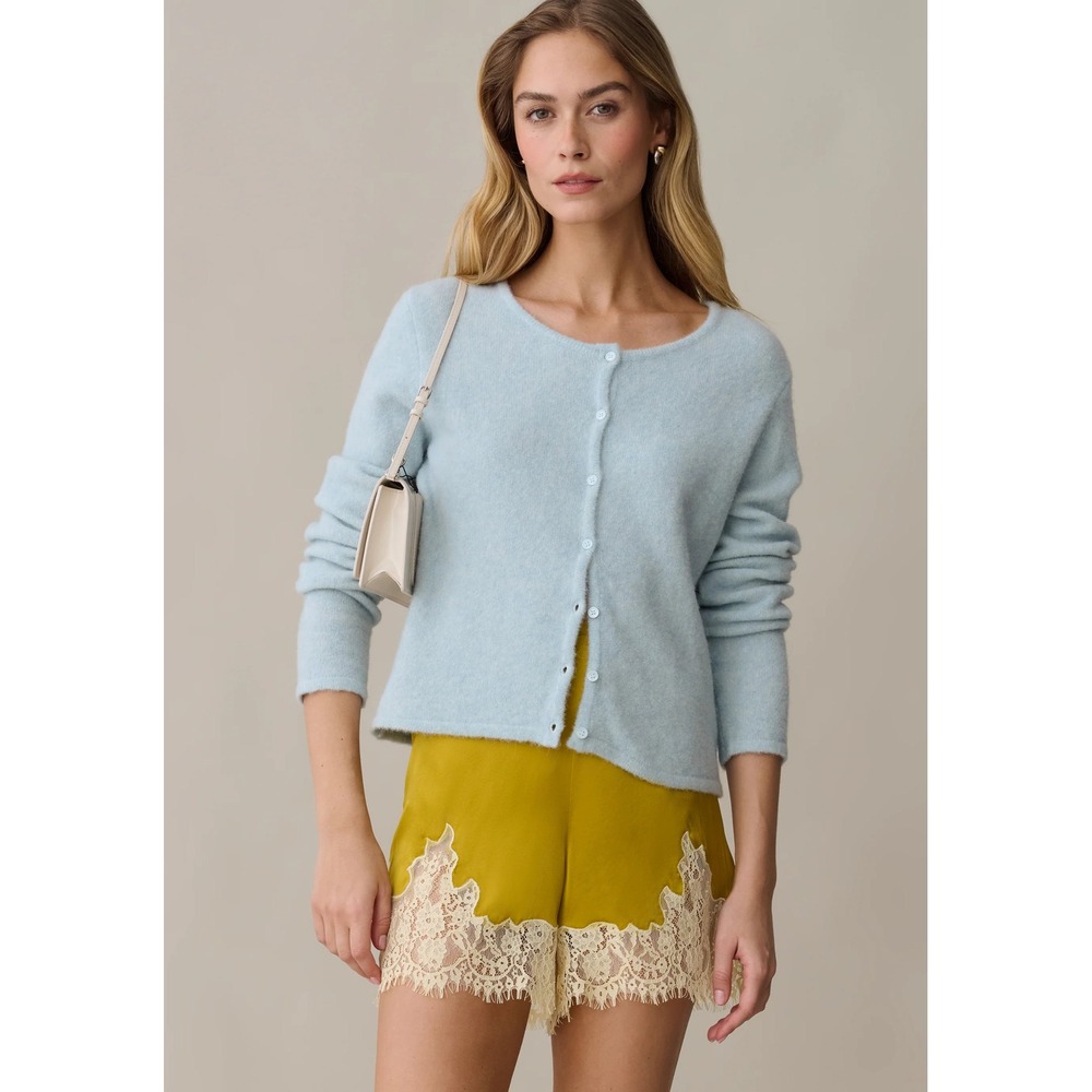 NWT Sorella Rosa Silk Lace Trim Short in Mango - Size Large - Picture 3 of 6